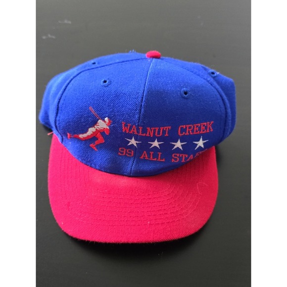 Vintage Walnut Creek 99 Allstars Baseball Hat Snapback Otto Cap Blue Red OSFM